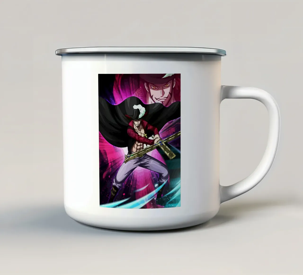 Black Mihawk One Piece tazza in smalto da Dumery Art