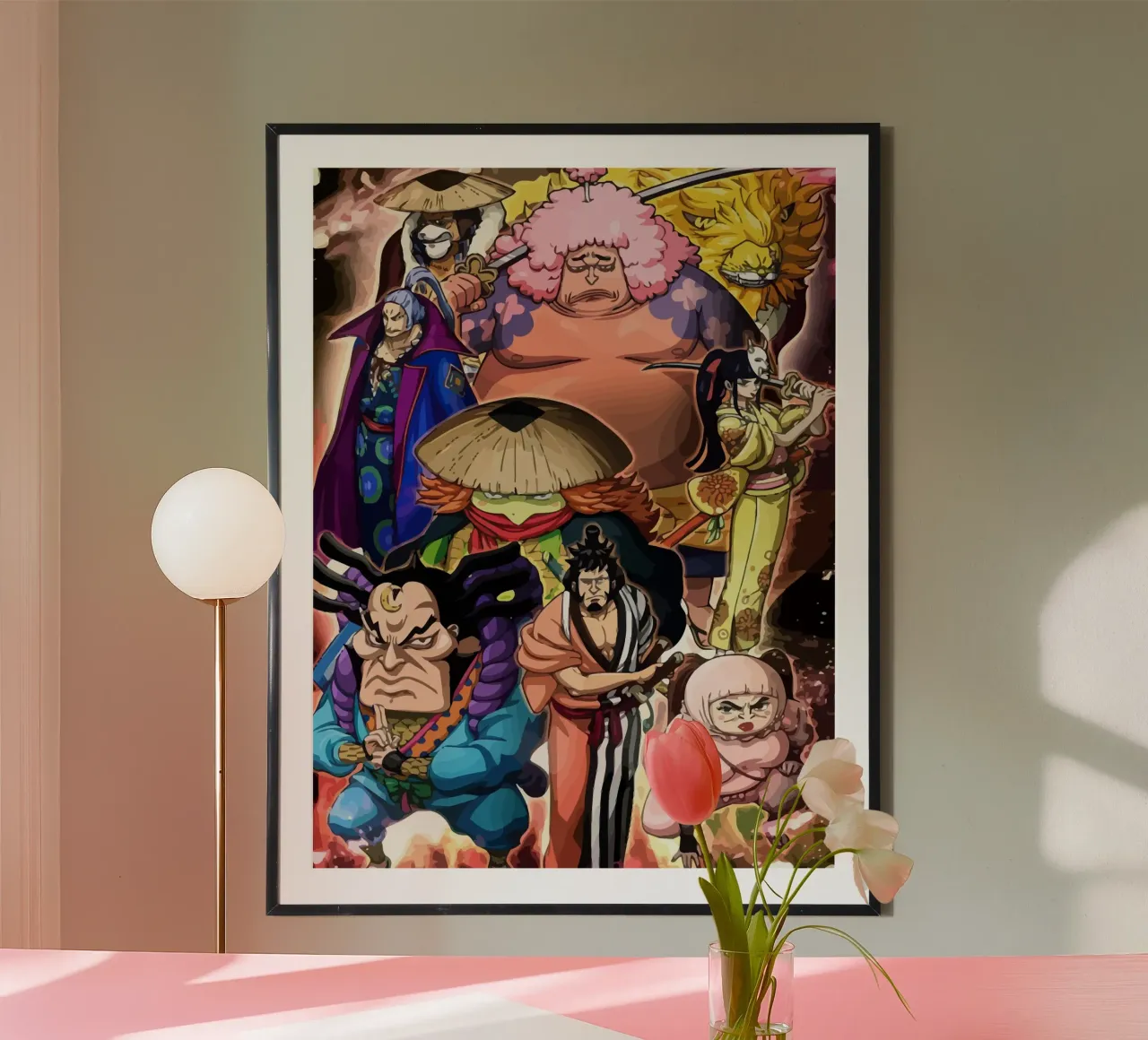 Samurai of Wano One Piece poster con telaio in legno da Dumery Art