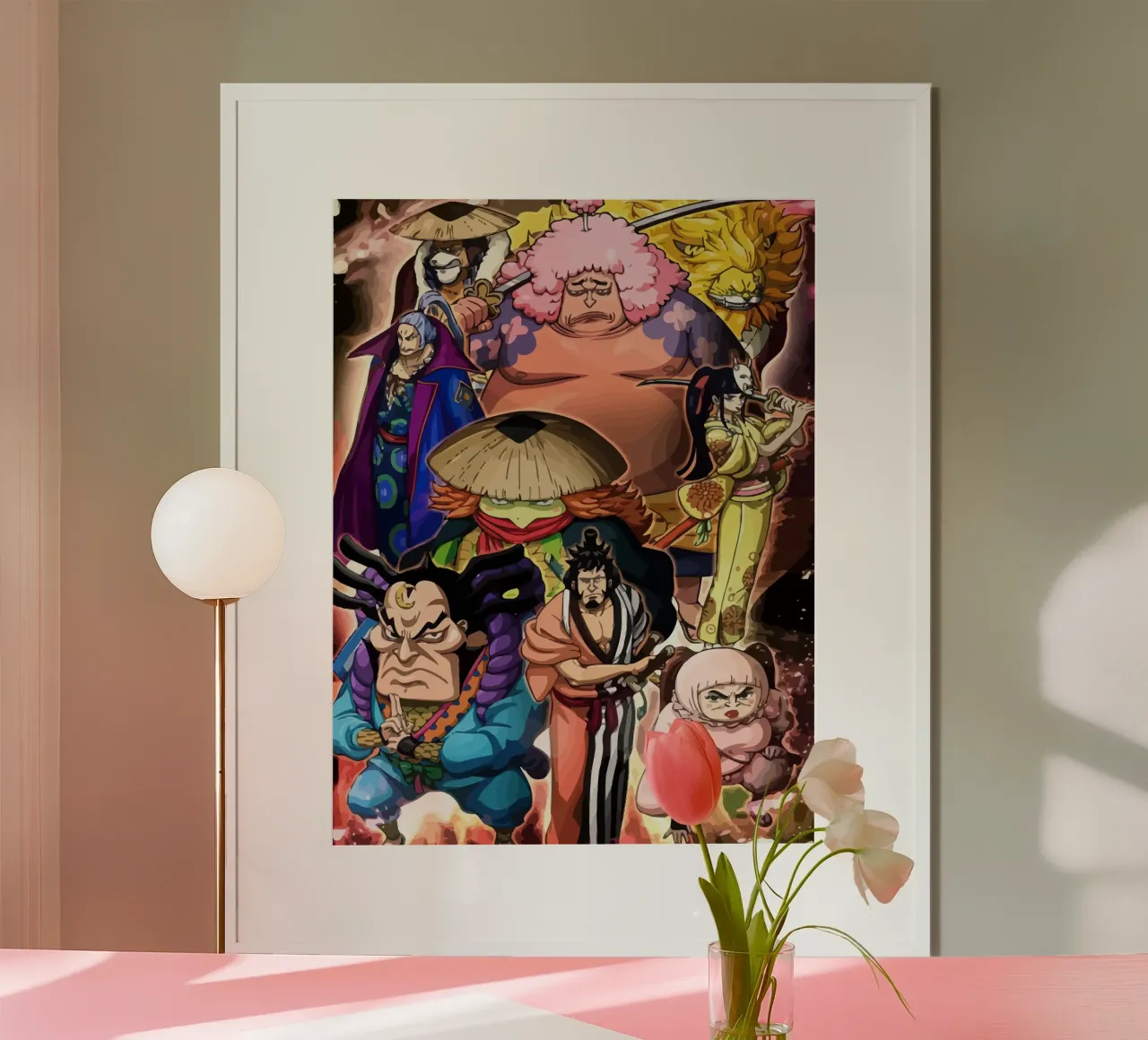 Samurai of Wano One Piece poster con telaio in legno da Dumery Art
