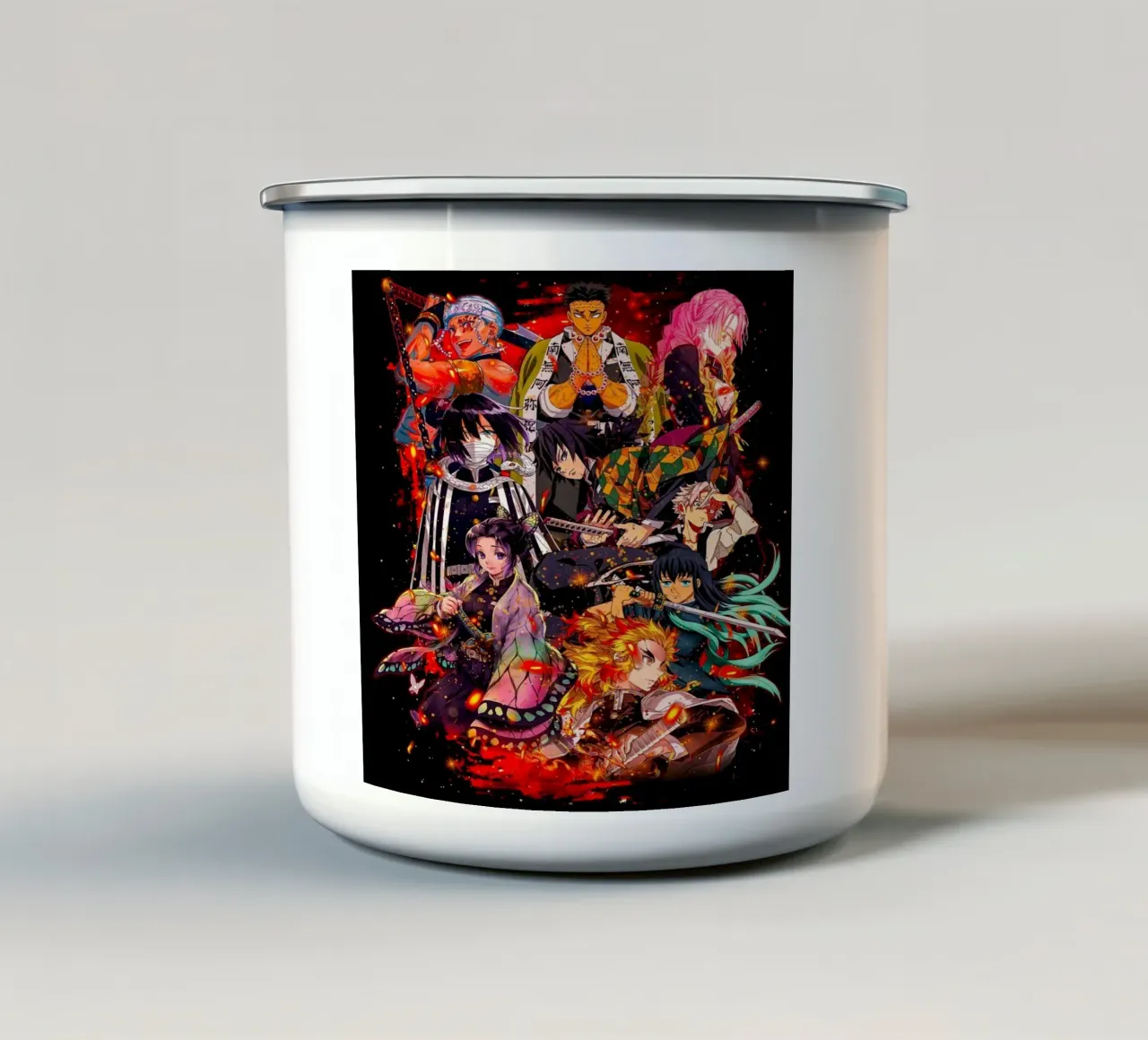 Maglietta Kimetsu No Yaiba Demon Slayerr tazza in smalto da igoshartwrks