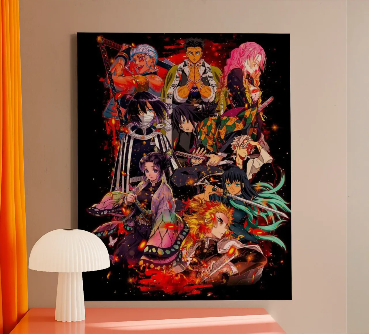 Maglietta Kimetsu No Yaiba Demon Slayerr tela con Cornice a cassetta da igoshartwrks
