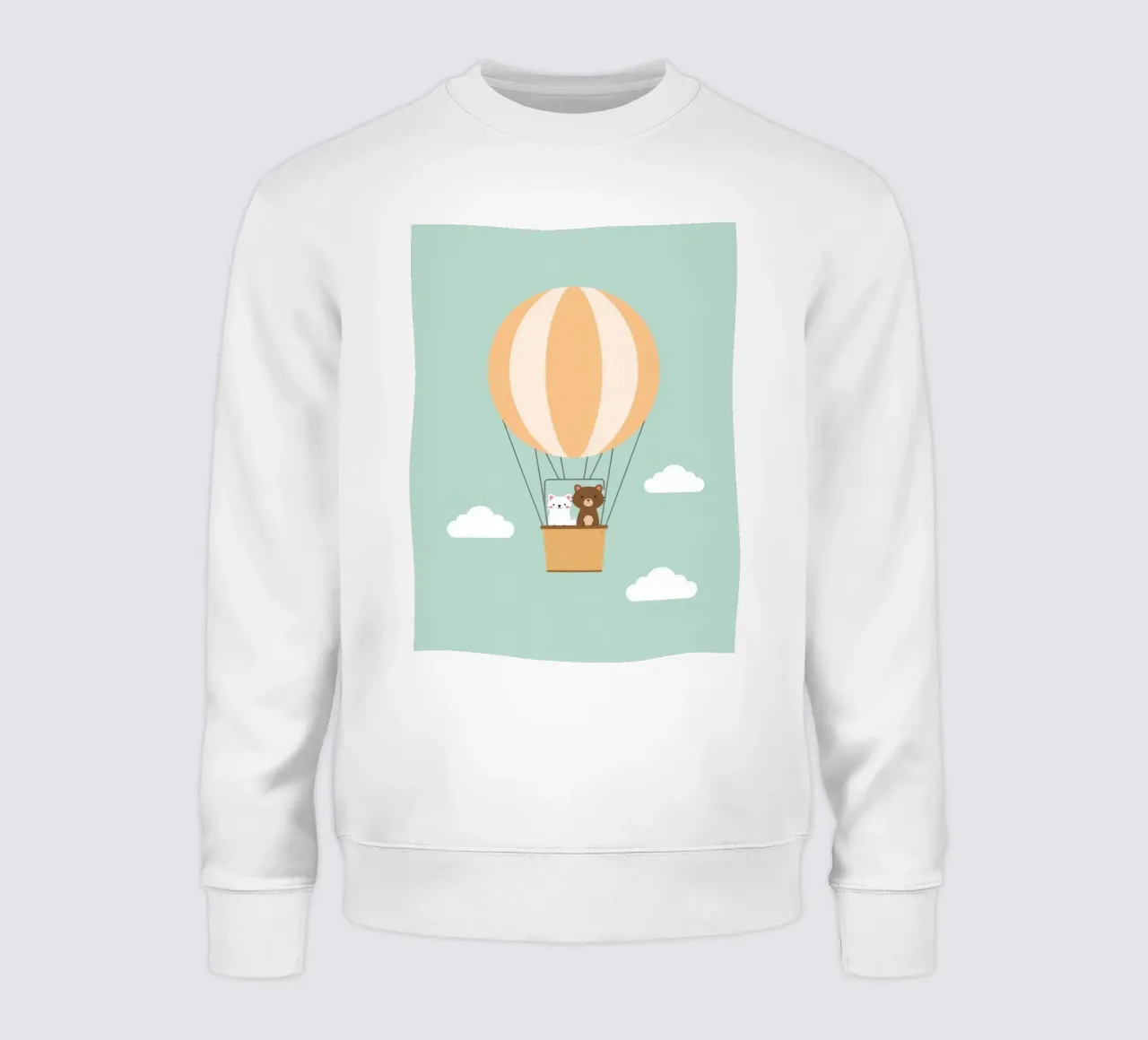 Gatti simpatici e divertenti in mongolfiera felpa da DesignDoodle