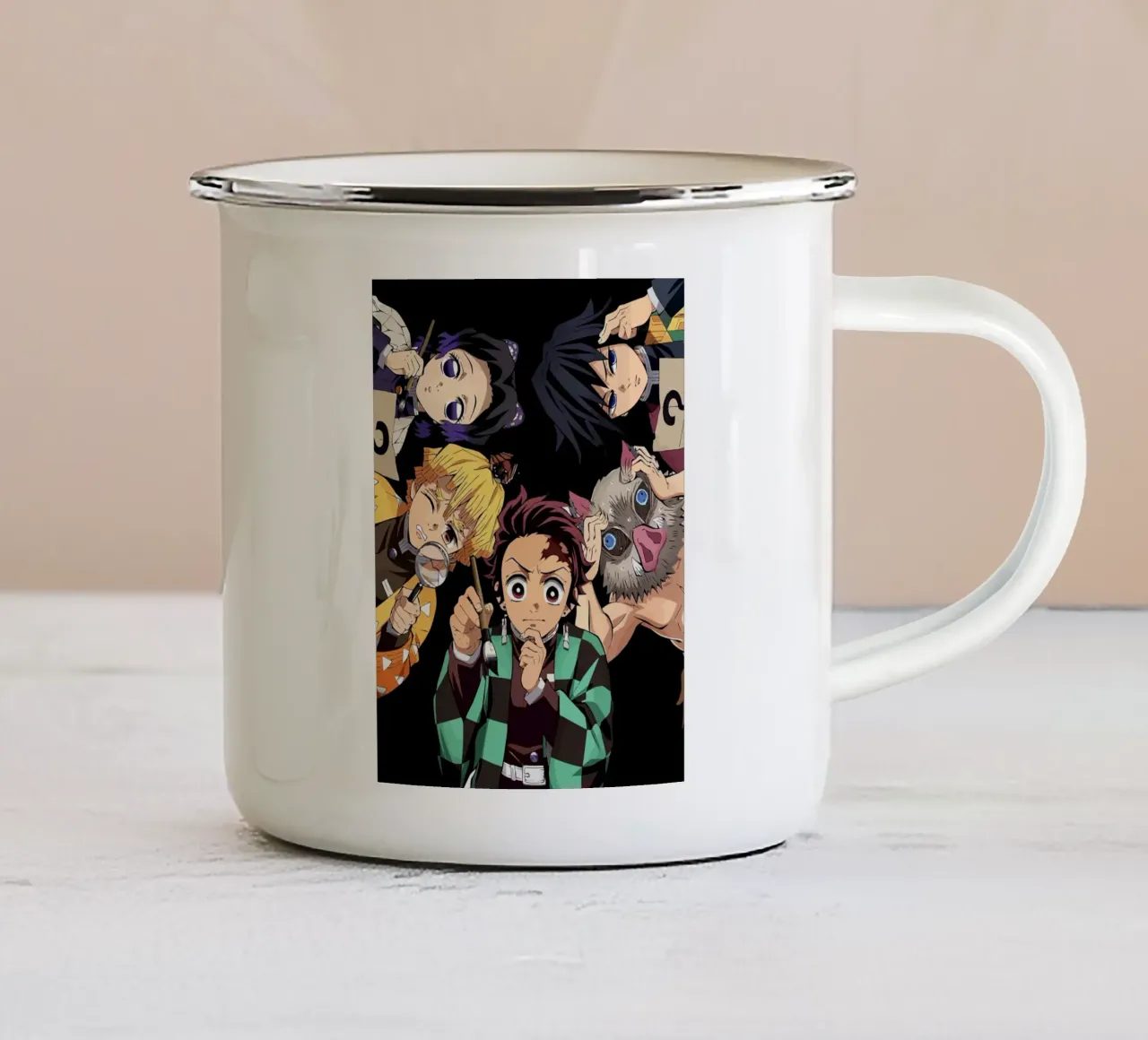 Kimetsu no Yaiba Demon Slayer tazza in smalto da Dumery Art