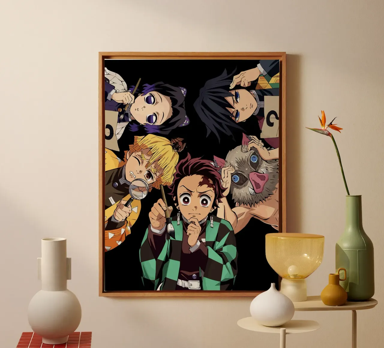 Kimetsu no Yaiba Demon Slayer canvas with Floater frame by Dumery Art