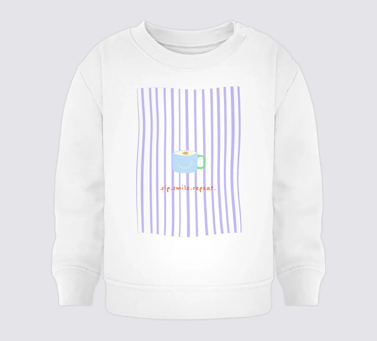 sip.smile.repeat. (Verfügbar in 2 Farbvarianten) felpa neonato da FRICKE DESIGN