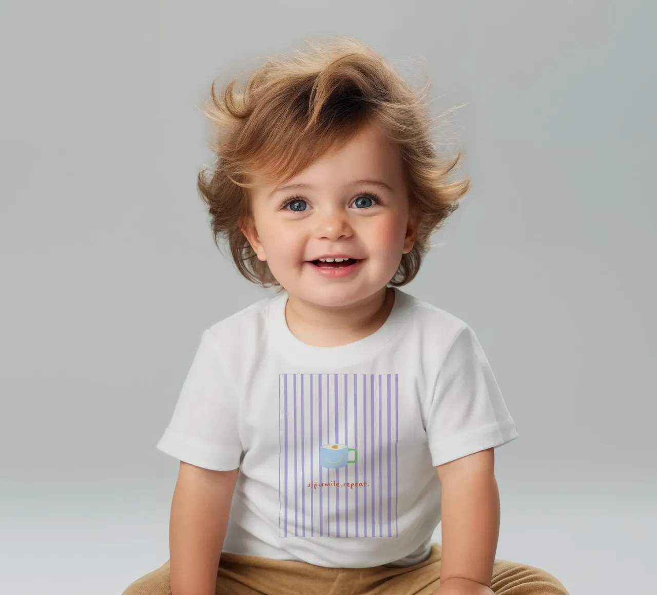sip.smile.repeat. (Verfügbar in 2 Farbvarianten) maglietta neonato da FRICKE DESIGN