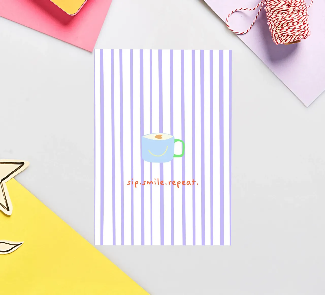 sip.smile.repeat. (in 2 Farbvarianten) | cozy times adesivo da FRICKE DESIGN