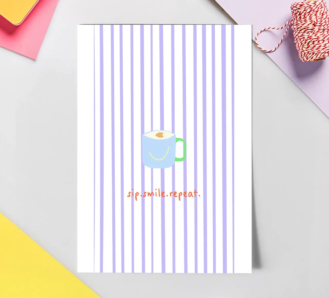 sip.smile.repeat. (in 2 Farbvarianten) | cozy times foglio adesivo da FRICKE DESIGN