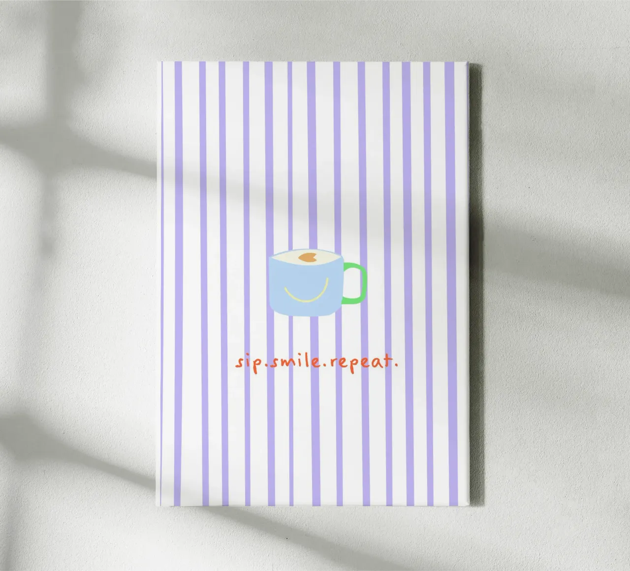 sip.smile.repeat. (Verfügbar in 2 Farbvarianten) canvas with Floater frame by FRICKE DESIGN