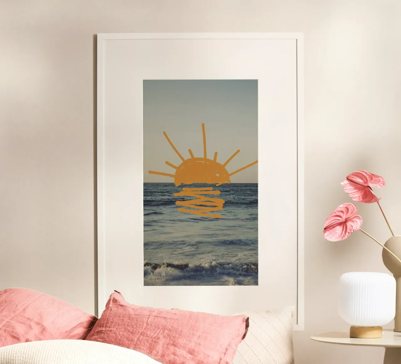 draw the sunset poster con telaio in legno da vicgaler