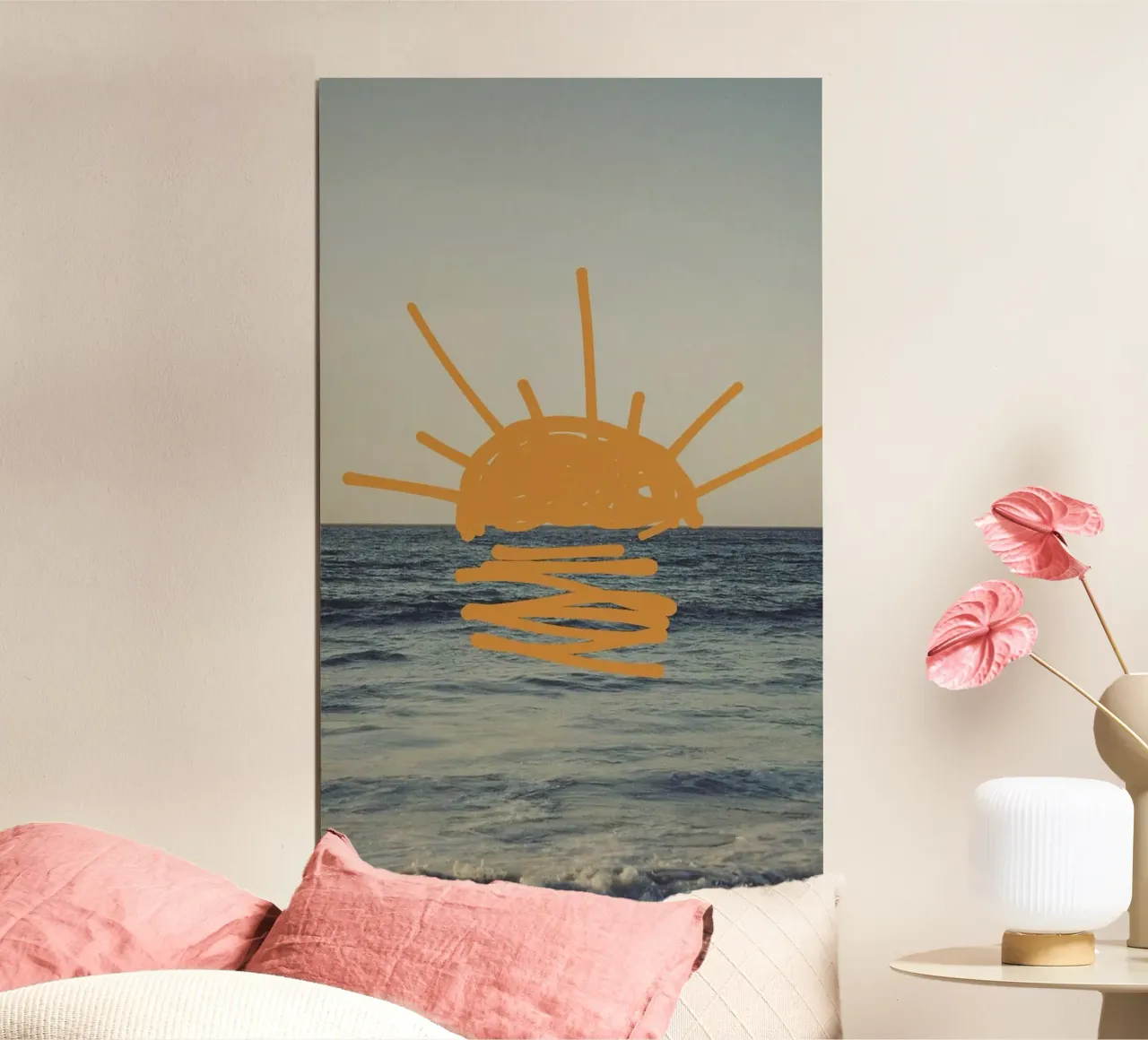 draw the sunset poster con telaio in legno da vicgaler