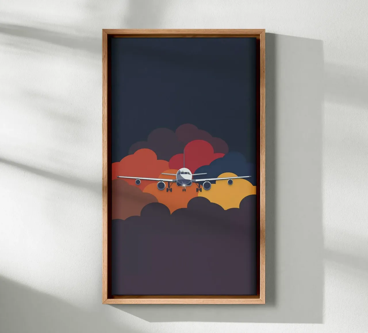 plane in cloud shape colorful canvas met Baklijst van vicgaler