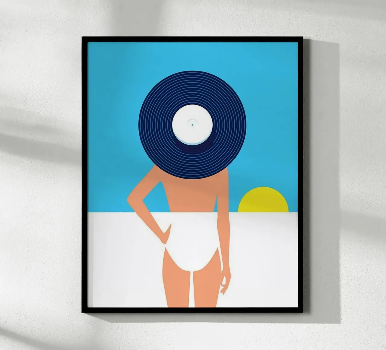 girl in color circle poster con telaio in alluminio da jasnet