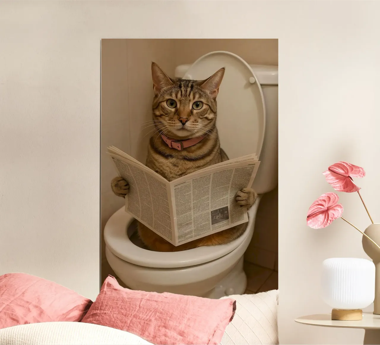 cool cat on toilet poster da jasnet