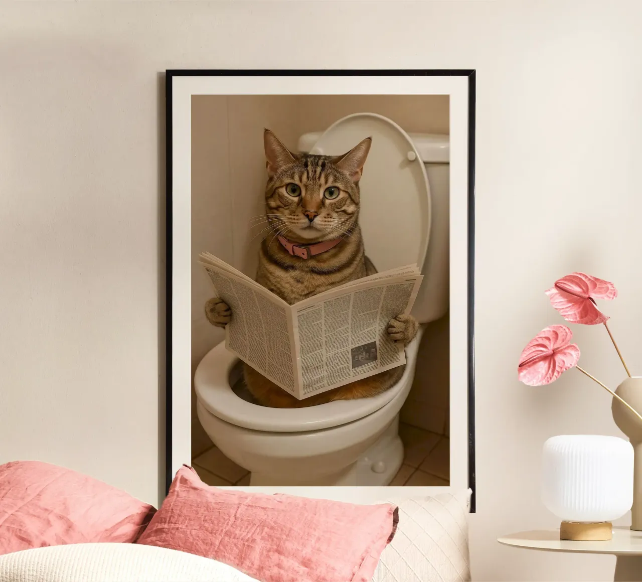 cool cat on toilet poster da jasnet