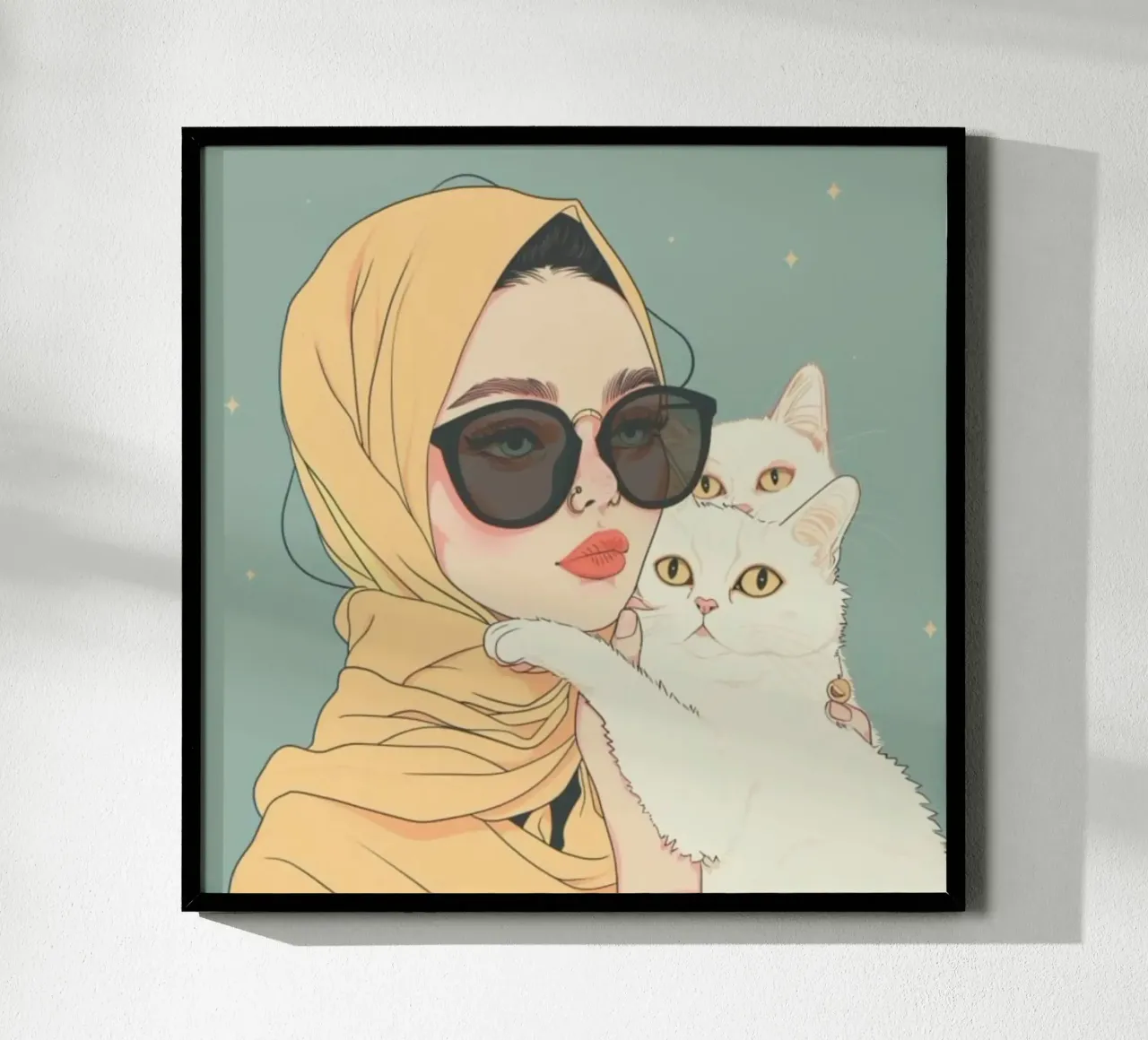 girl with cute cat poster da vicgaler