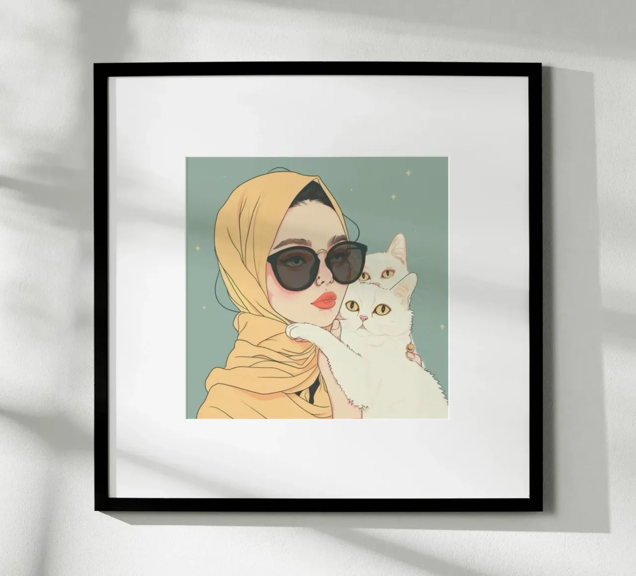 girl with cute cat poster da vicgaler