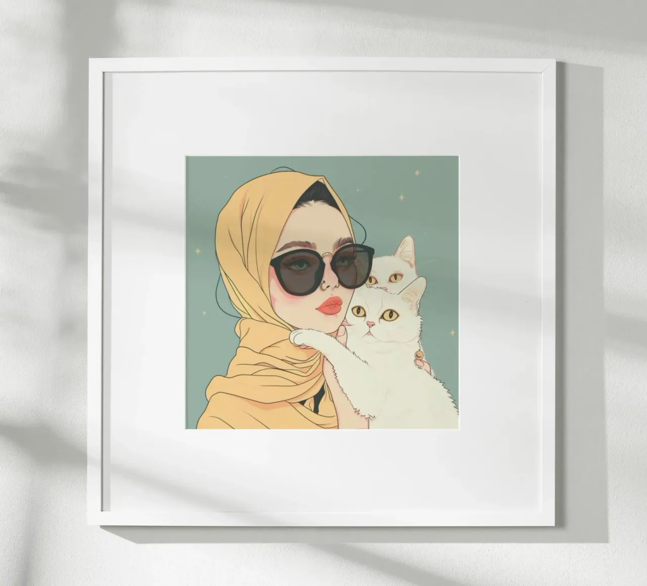 girl with cute cat poster da vicgaler