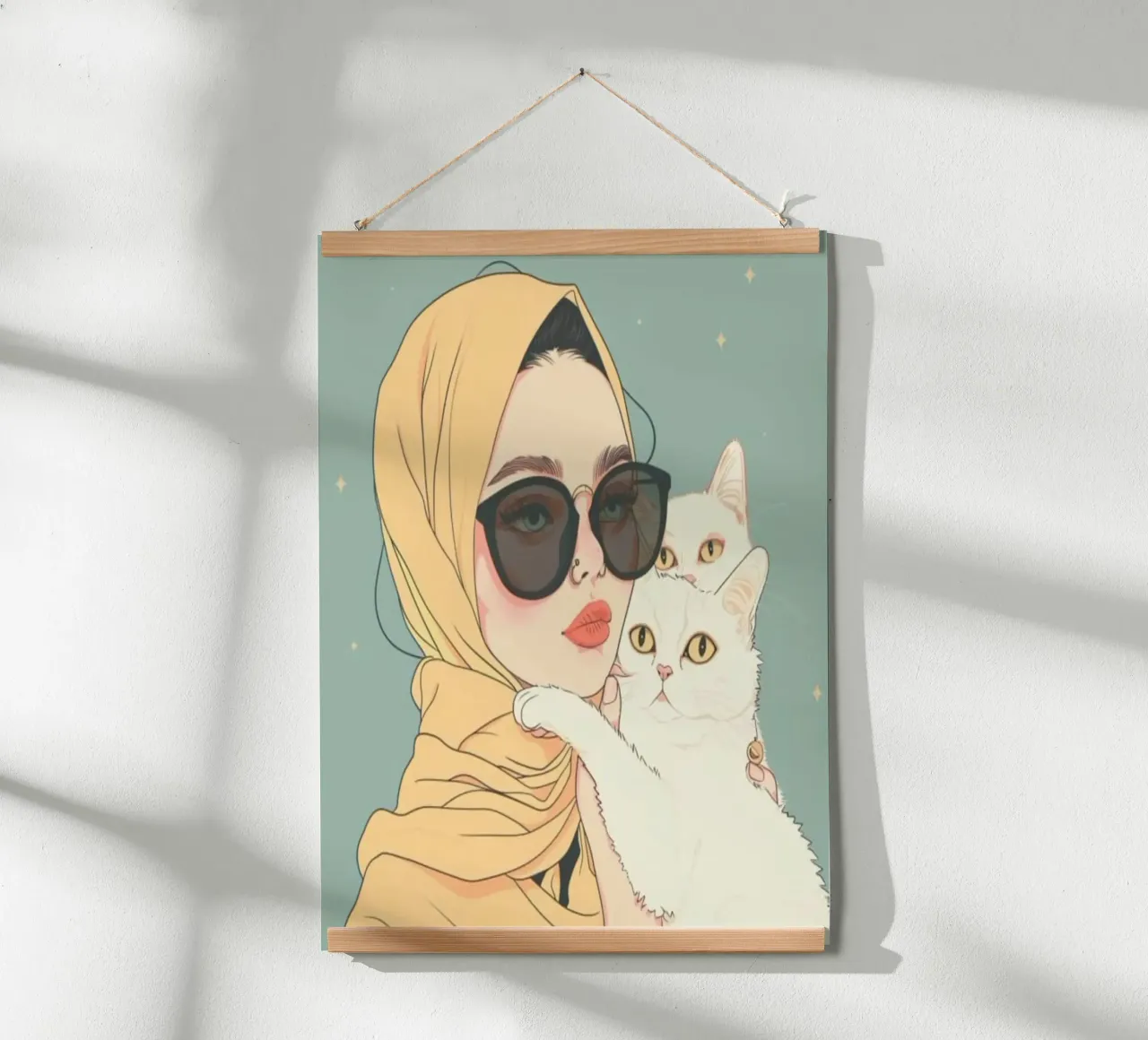 girl with cute cat poster da vicgaler