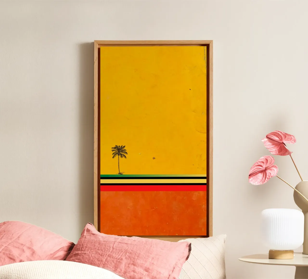 nature in yellow background tela con Cornice a cassetta da jasnet