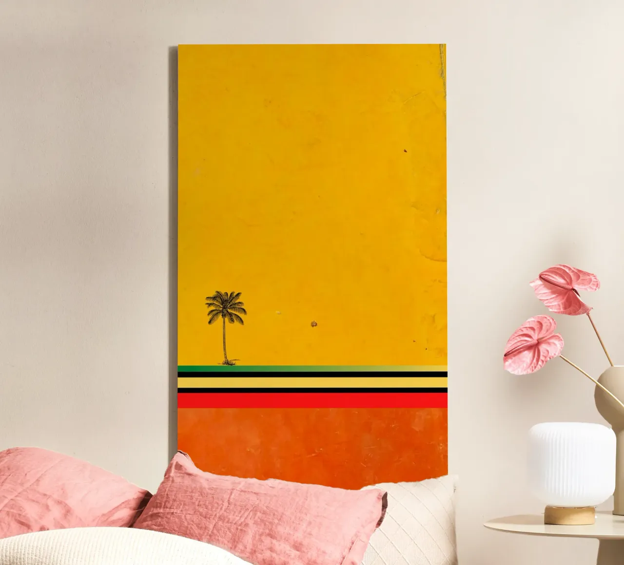 nature in yellow background tela con Cornice a cassetta da jasnet