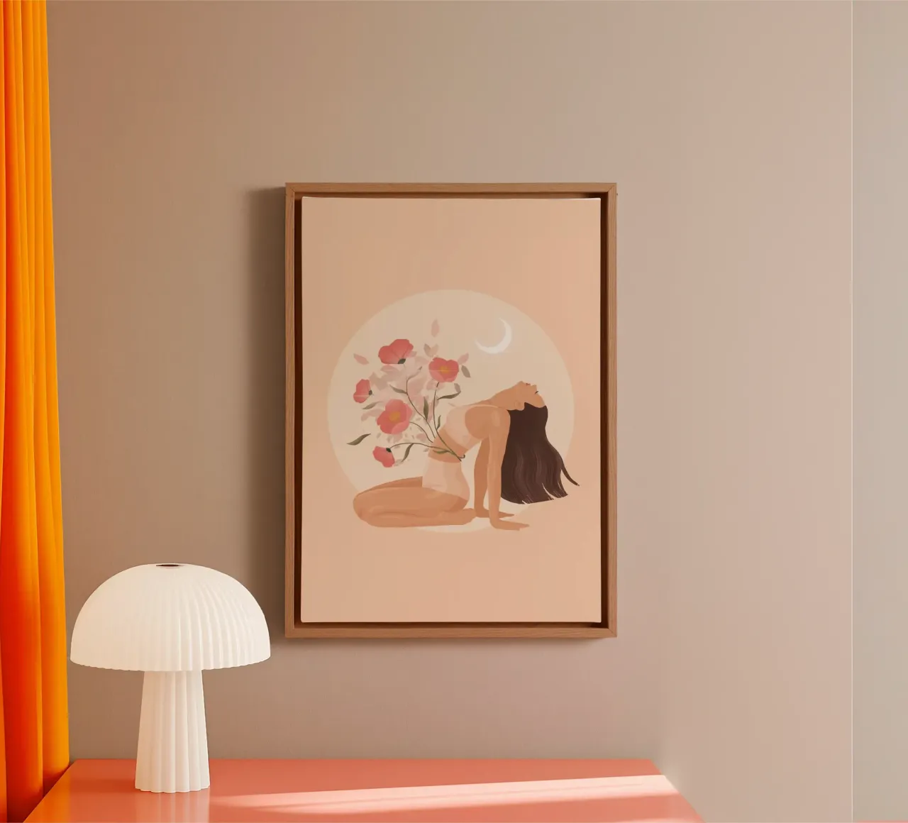 posture girl in pink tone tela con Cornice a cassetta da vicgaler