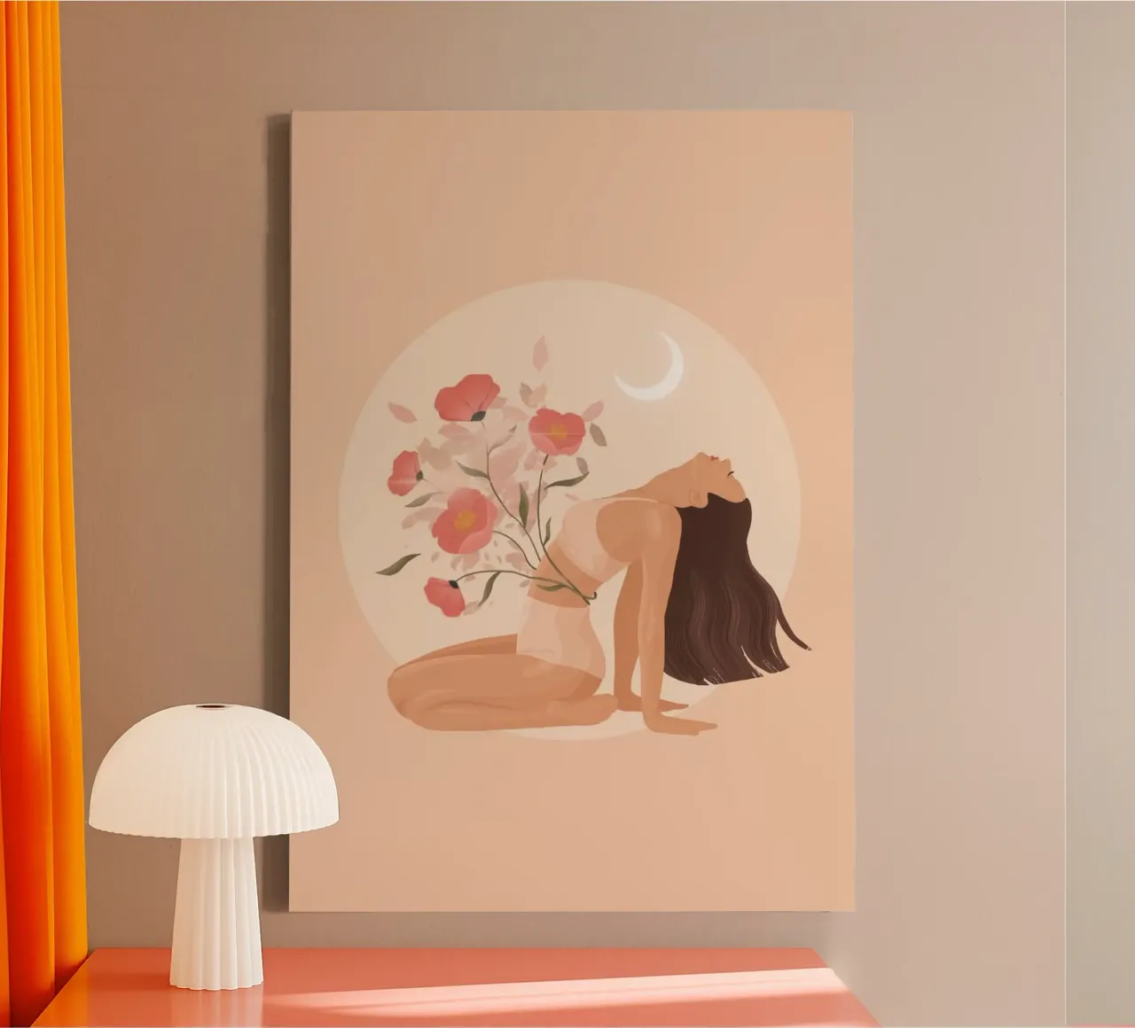 posture girl in pink tone tela con Cornice a cassetta da vicgaler