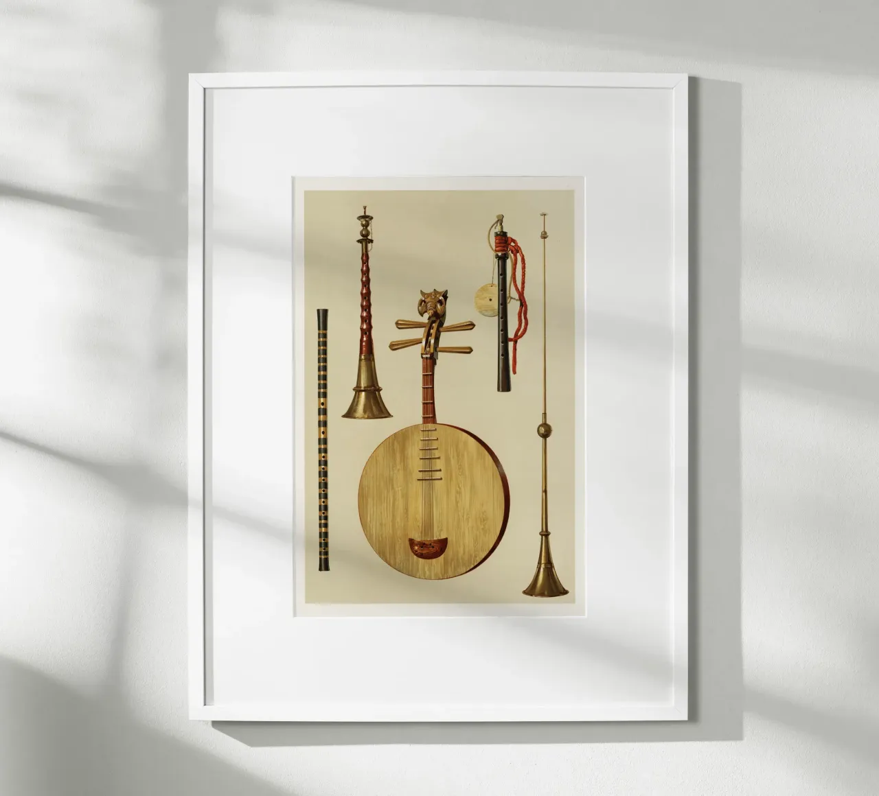 traditional musical instruments poster con telaio in plastica da vintageshop