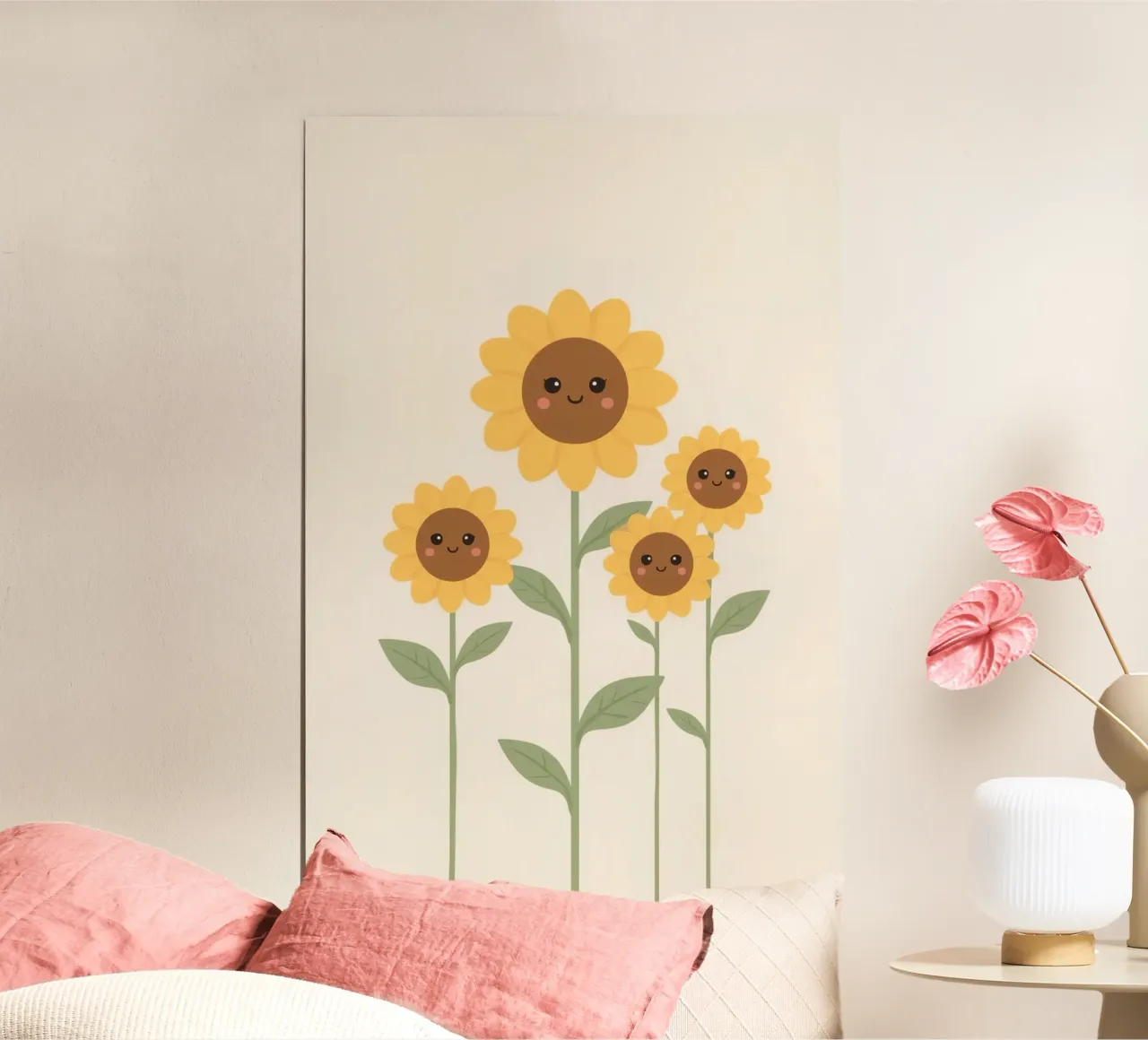 Carino sorridere girasoli cartone animato poster da DesignDoodle