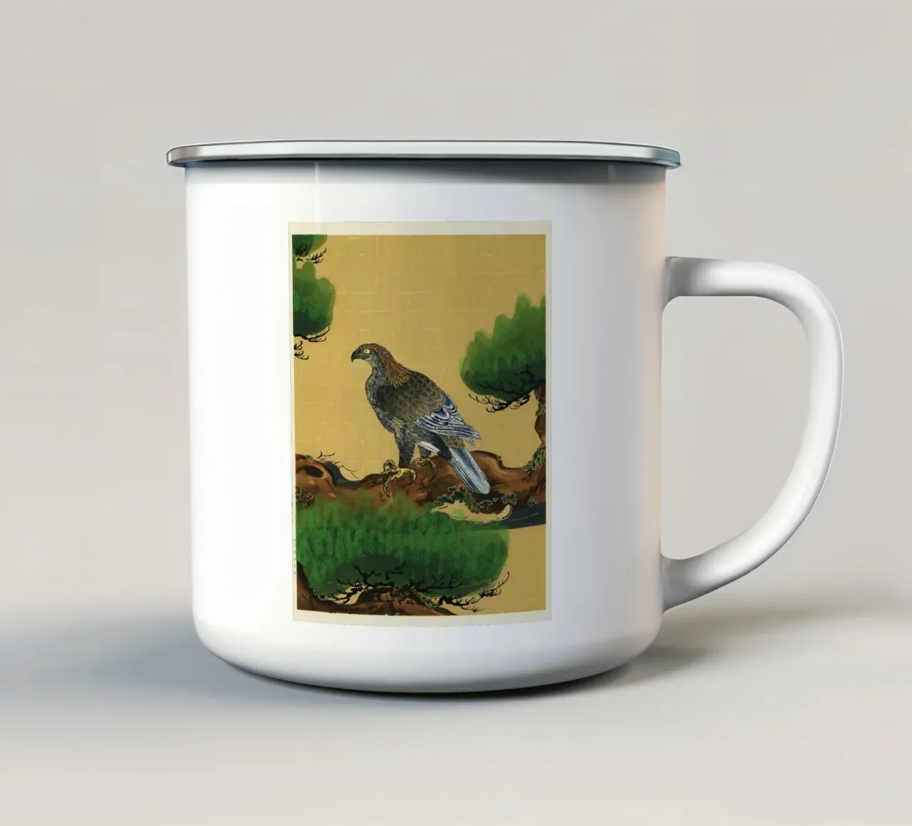Pine and Eagle tazza in smalto da vintageshop
