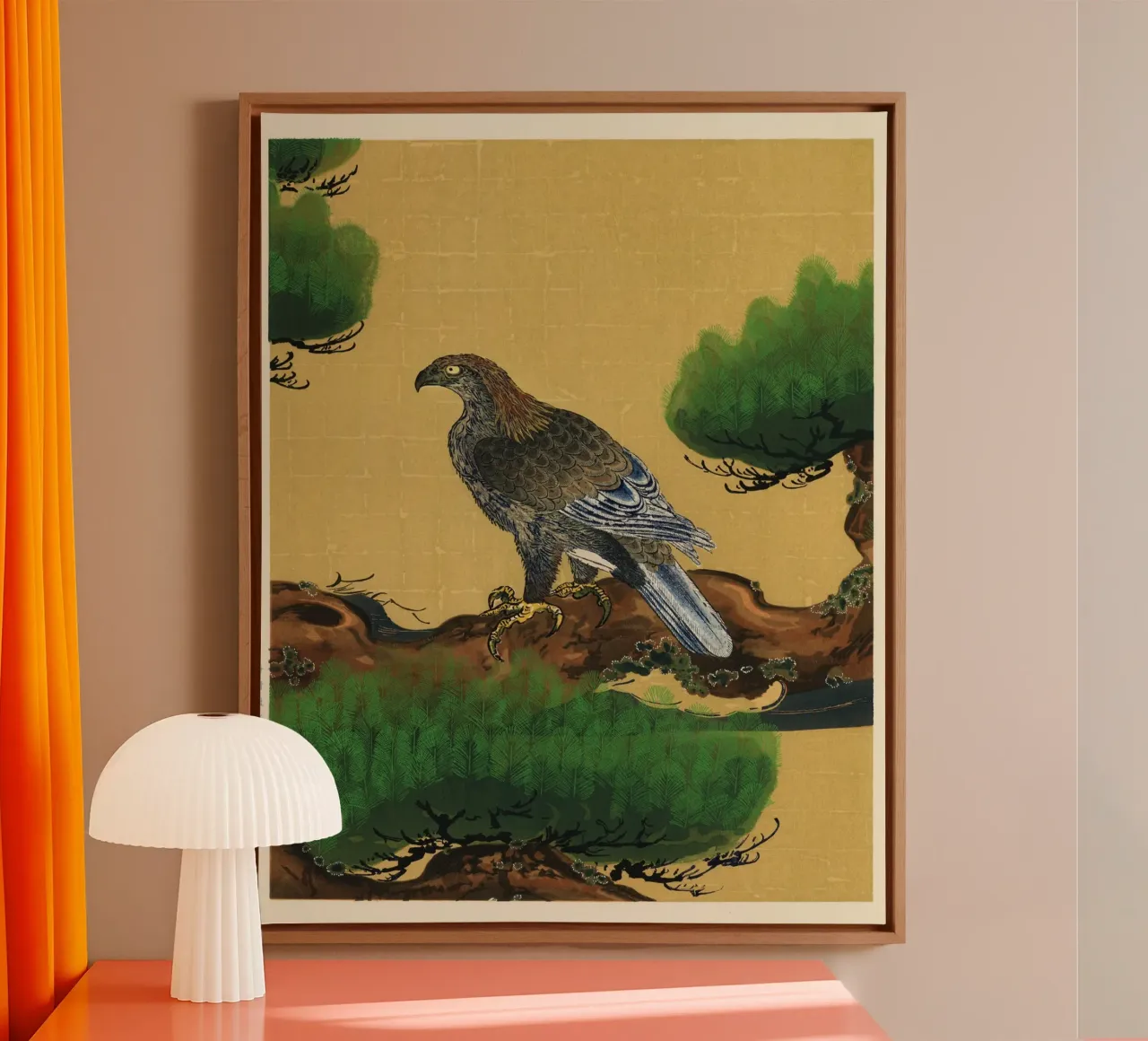 Pine and Eagle canvas with Floater frame by vintageshop