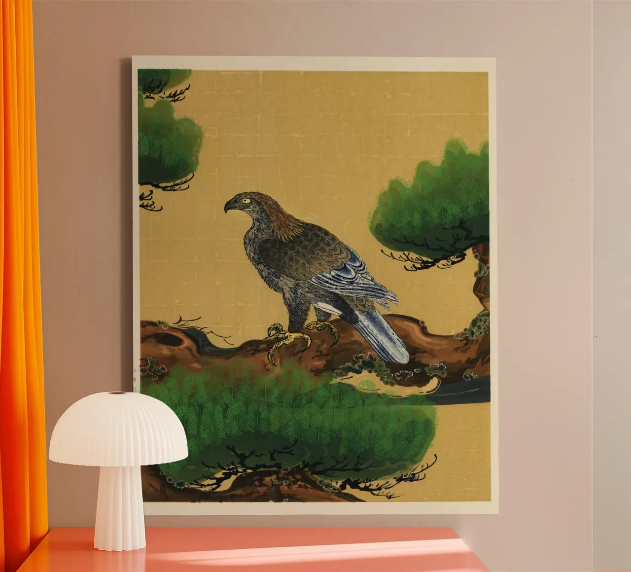 Pine and Eagle canvas with Floater frame by vintageshop