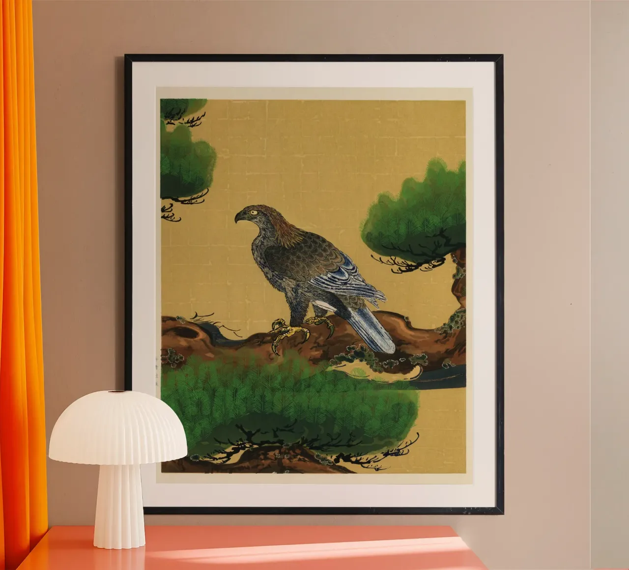 Pine and Eagle poster con telaio in legno da vintageshop