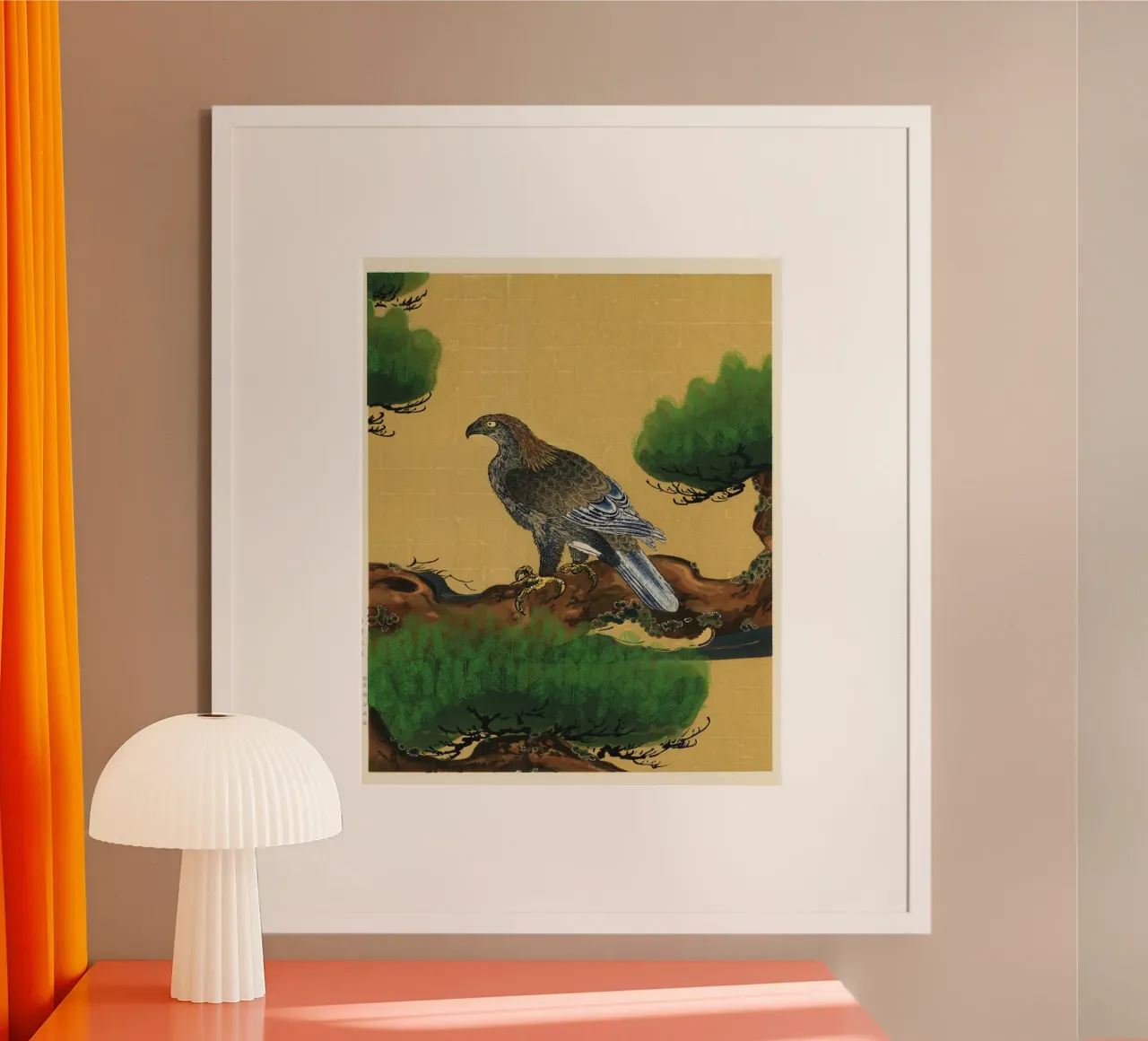 Pine and Eagle poster con telaio in legno da vintageshop