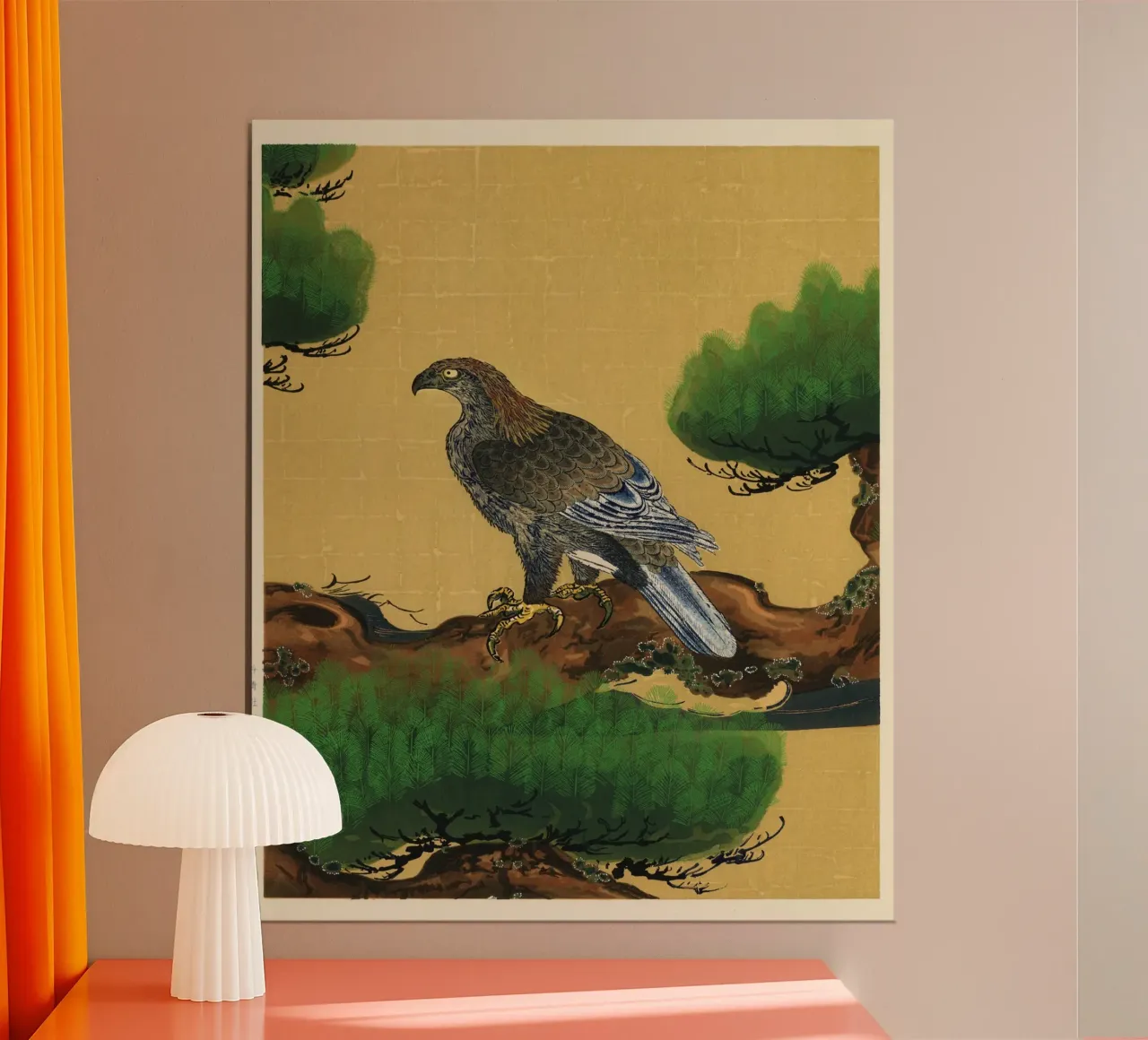 Pine and Eagle poster con telaio in legno da vintageshop