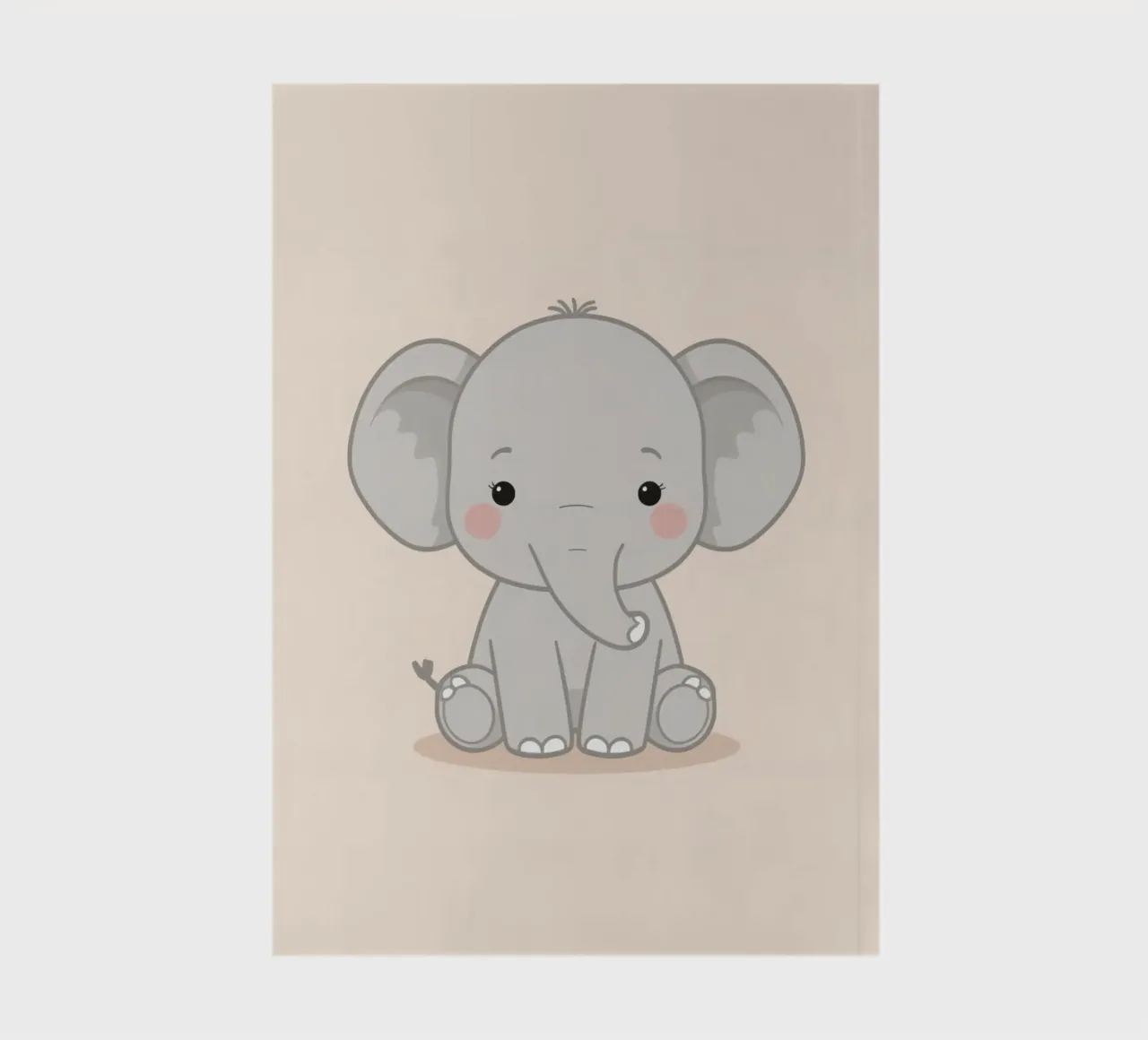Cute Lazy Gray Elephant Sitting notebook by DesignDoodle