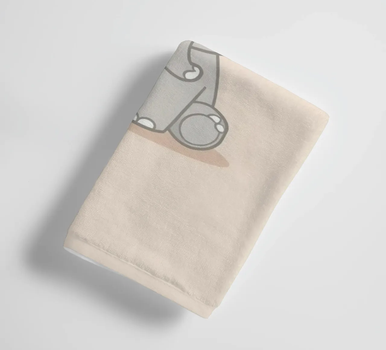 Cute Lazy Gray Elephant Sitting towel by DesignDoodle