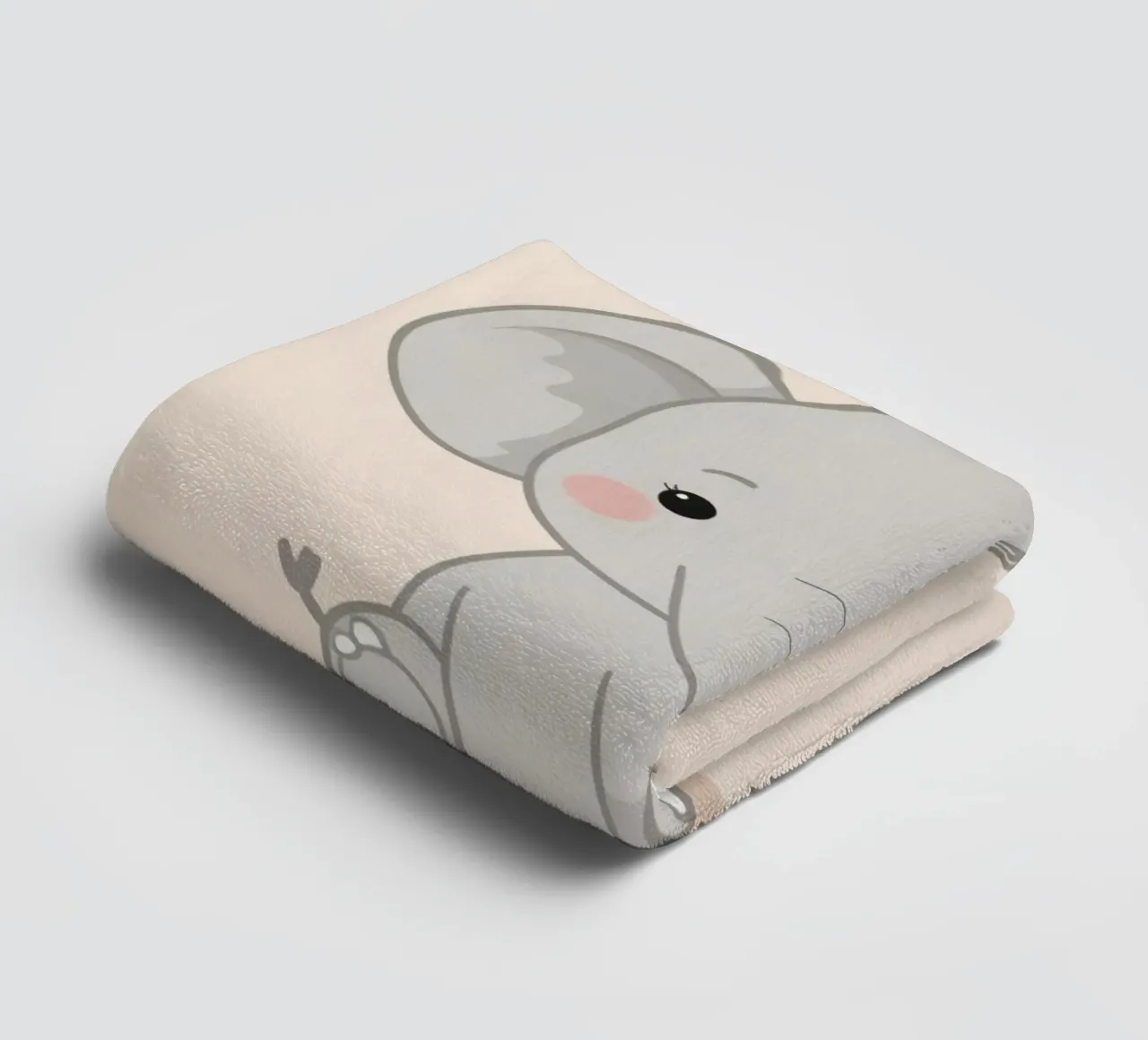 Cute Lazy Gray Elephant Sitting towel by DesignDoodle