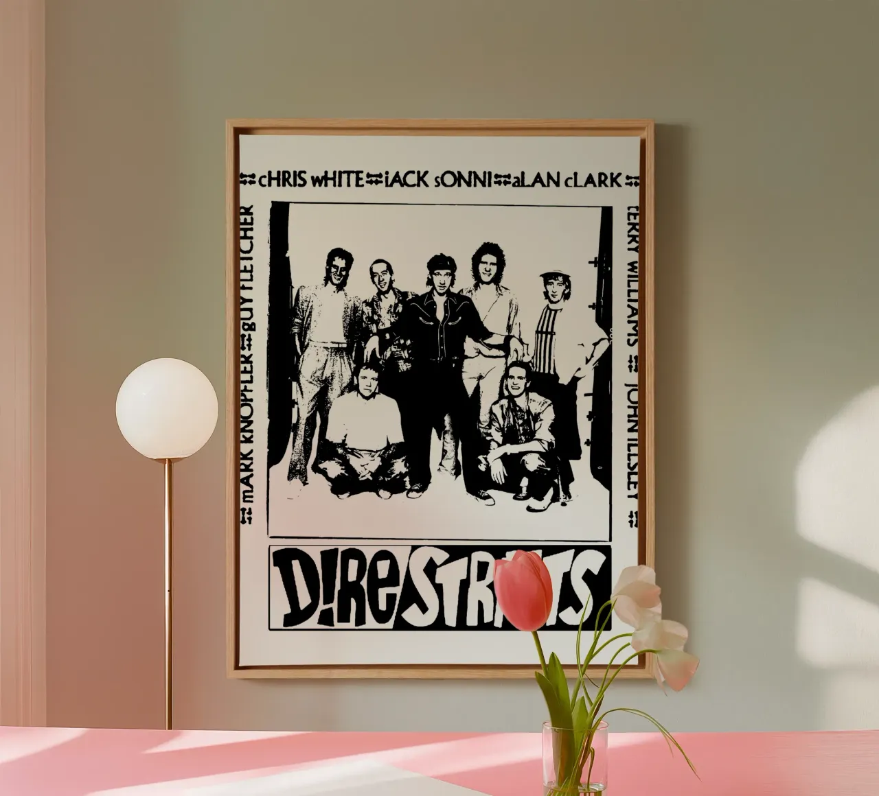 Dire Straits Rock Band tela con Cornice a cassetta da grass.studio_