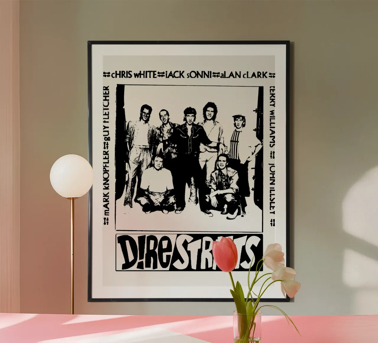 Dire Straits Rock Band poster con telaio in plastica da grass.studio_