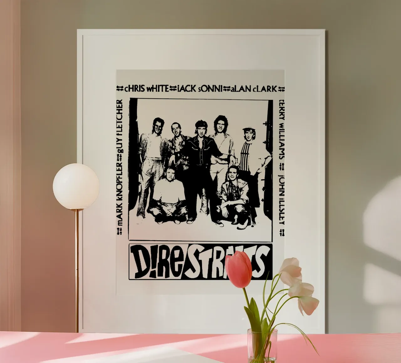 Dire Straits Rock Band poster con telaio in plastica da grass.studio_