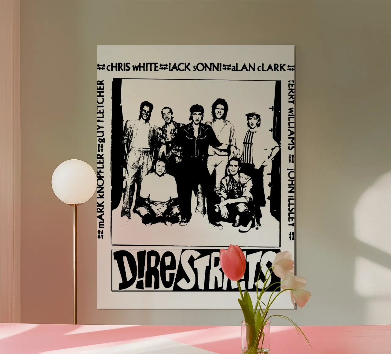 Dire Straits Rock Band poster con telaio in plastica da grass.studio_