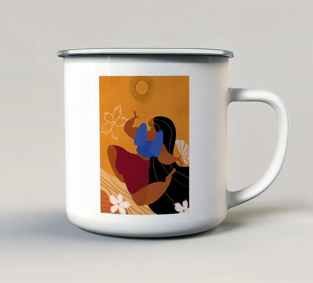Sbocciare dove si è piantati tazza in smalto da Inha Arceo Arts