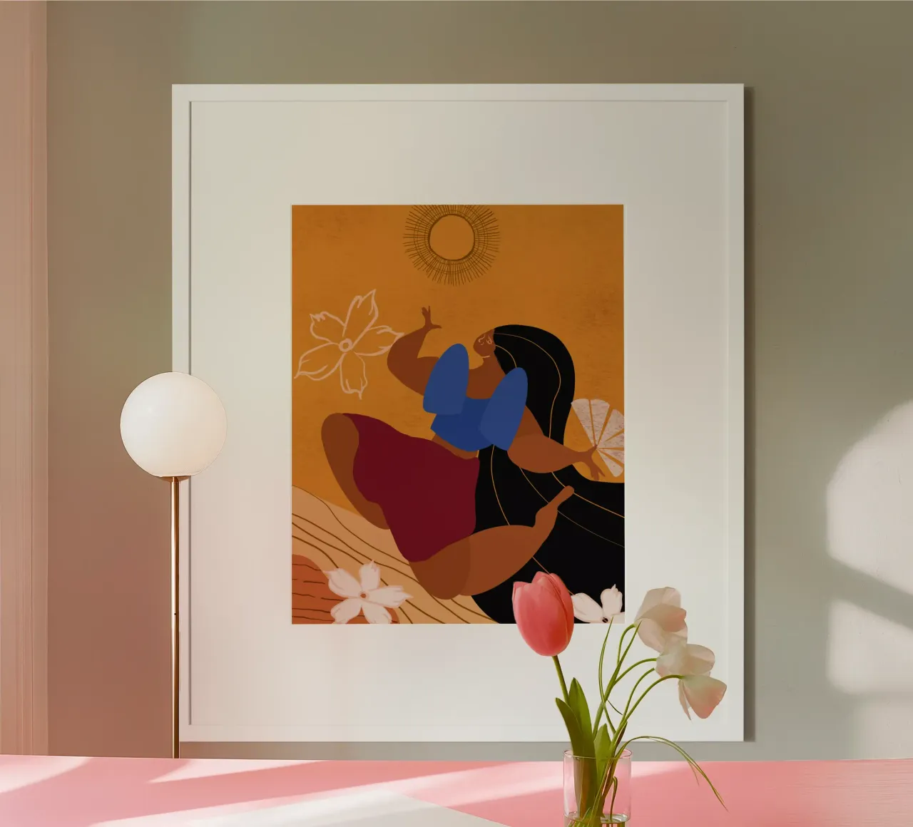 Sbocciare dove si è piantati poster con telaio in legno da Inha Arceo Arts