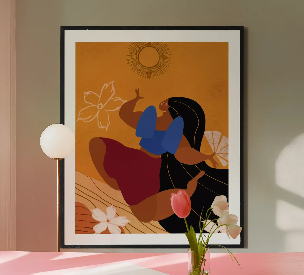 Sbocciare dove si è piantati poster con telaio in legno da Inha Arceo Arts