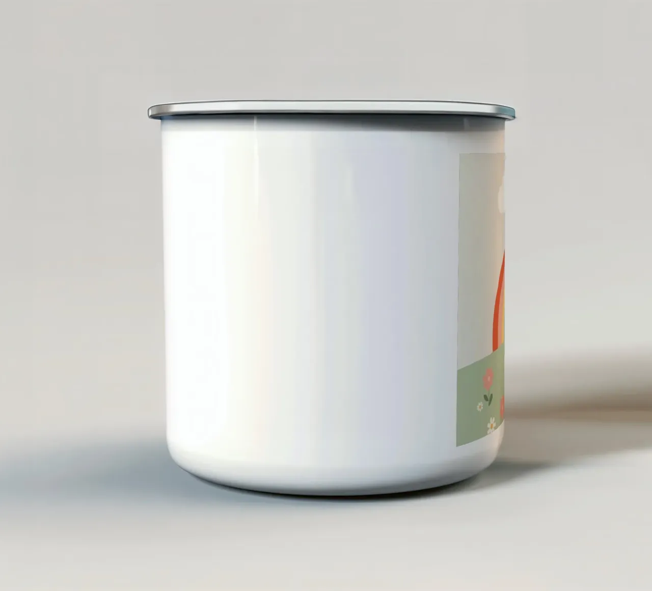 Fiori arcobaleno carino Sole e nuvole tazza in smalto da DesignDoodle