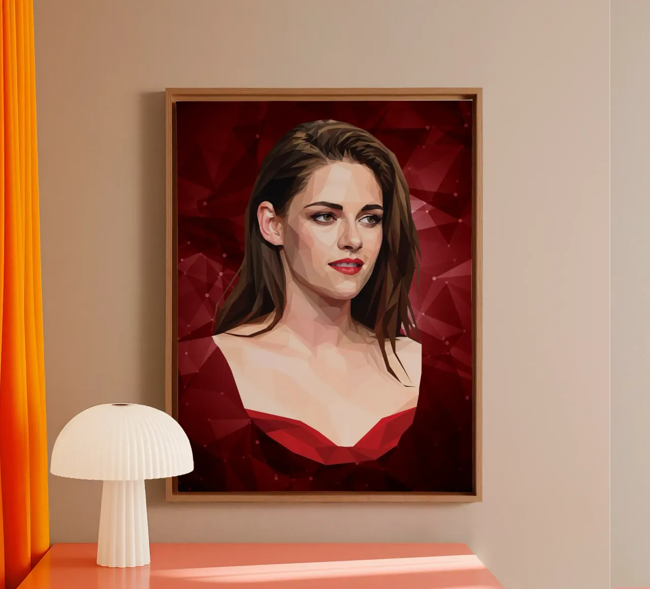 Kristen Stewart Lowpoly tela con Cornice a cassetta da Low Profile