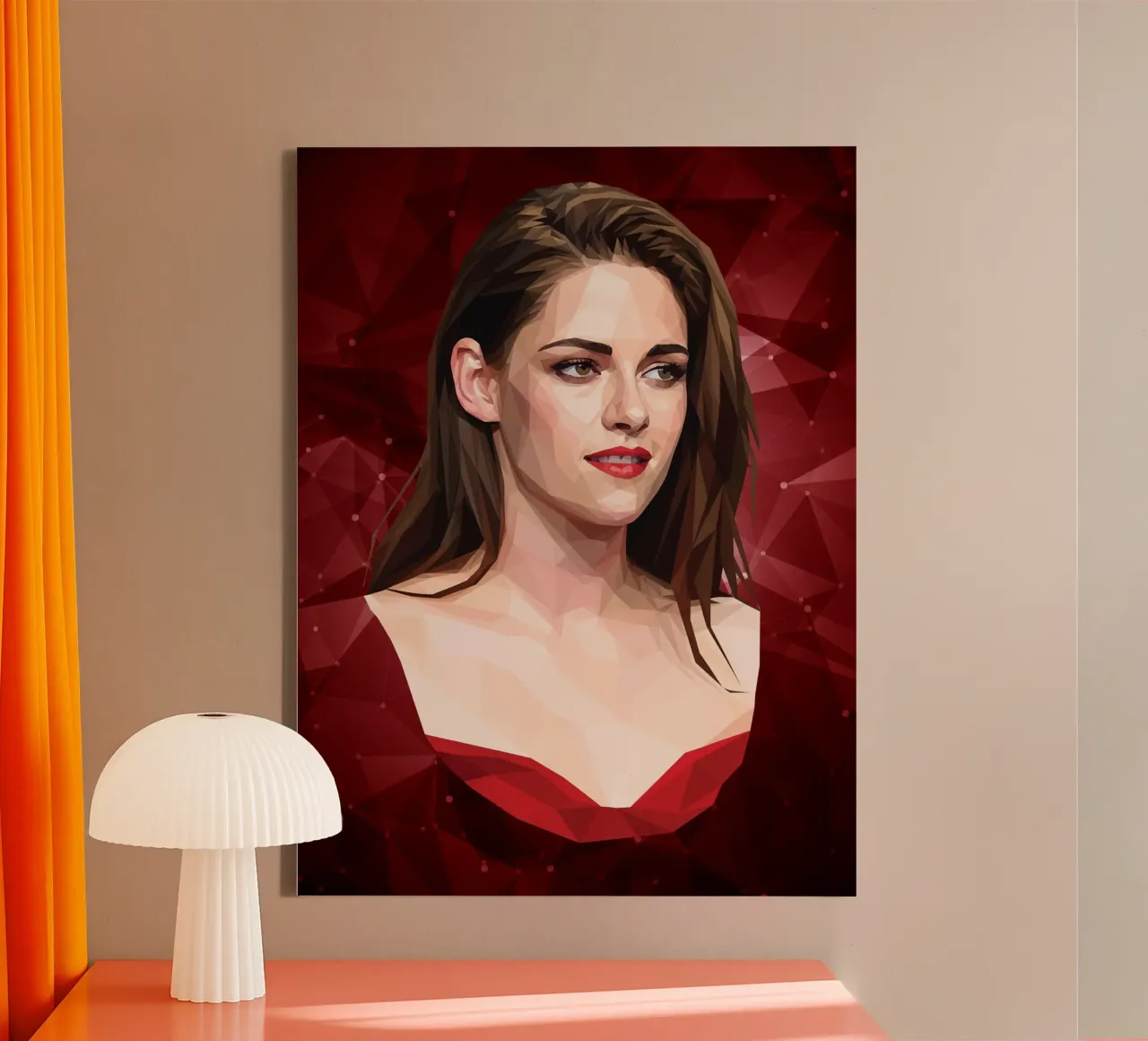 Kristen Stewart Lowpoly tela con Cornice a cassetta da Low Profile