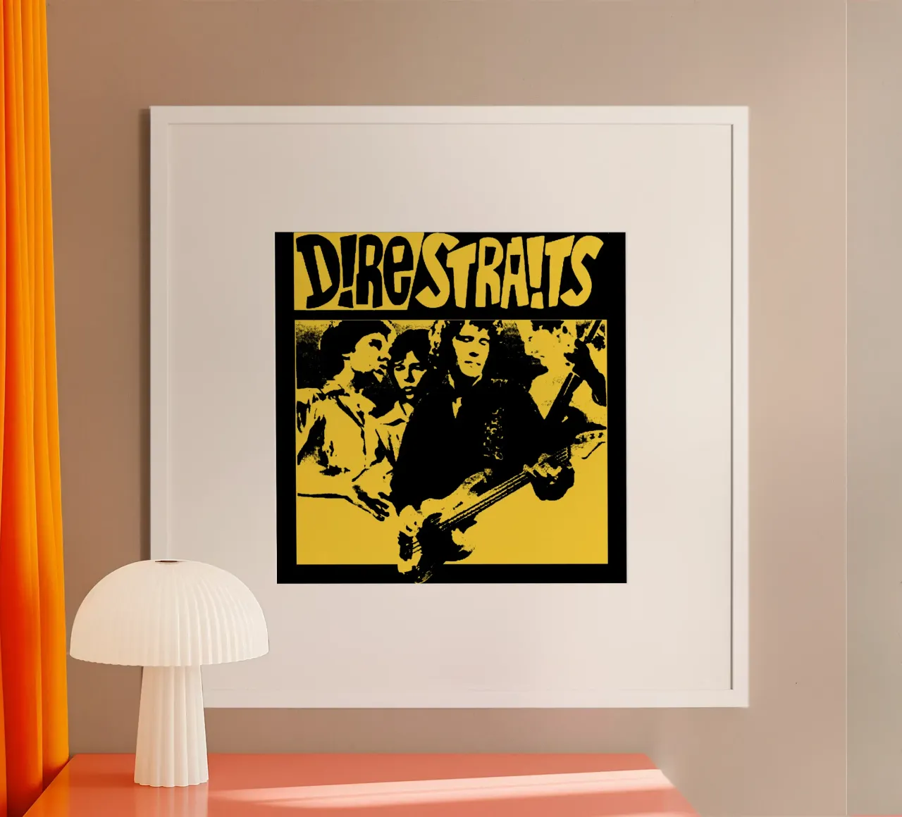 Stile grunge Dire Straits Rock Band poster con telaio in plastica da grass.studio_