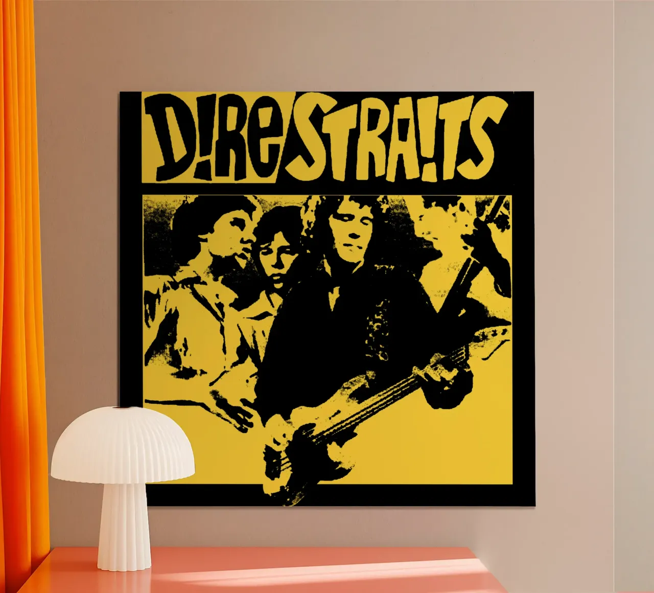 Stile grunge Dire Straits Rock Band poster con telaio in plastica da grass.studio_